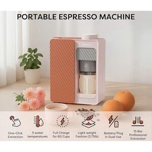 Bloombox Compact Single Serve Coffee Maker, 15 Bar Rich Flavor Brew Espresso Cof